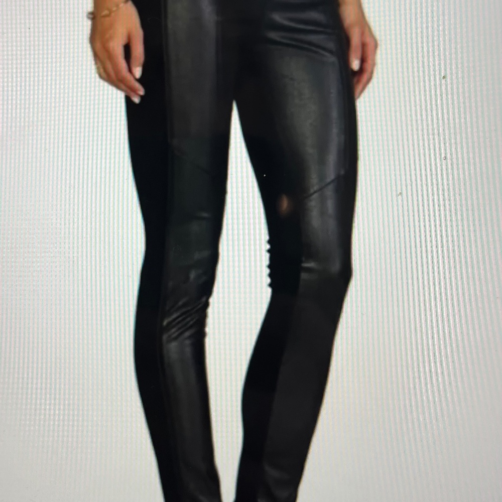 BCBG MaxAzria Black Maddox Faux Leather Front Pant XS